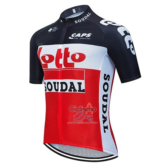 Lotto Soudal Ropa Ciclismo Culotte Corto 2020 Mangas Cortas Negro Rojo Blanco